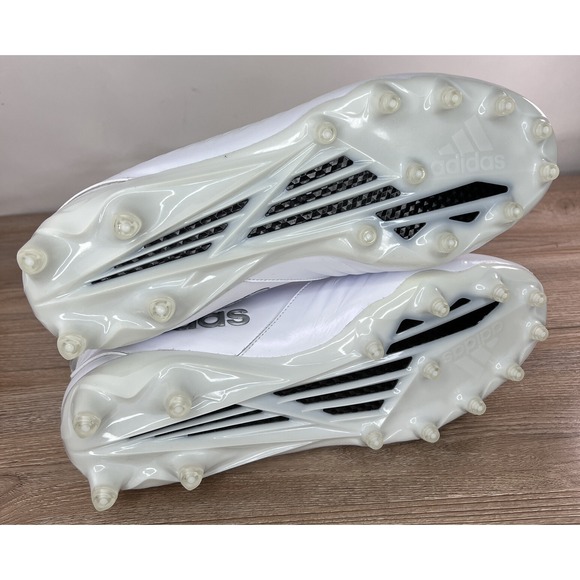 Adidas Shoes Mens Size 11.5 White Silver Football Cleats NASTY 20 Mid Sports - Picture 12 of 12
